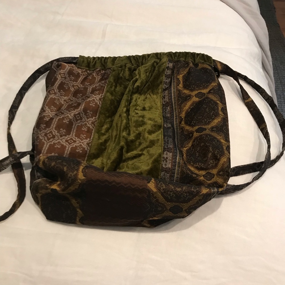 Velvet brocade backpack